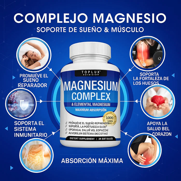 MAGNESIUM COMPLEX™- 8 EN 1 / 90 capsulas -Últimas 7 Unidades 🔥