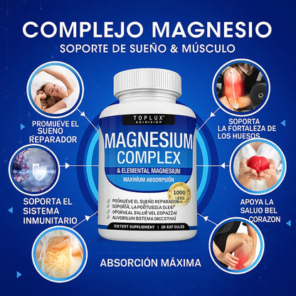 MAGNESIUM COMPLEX™- 8 EN 1 / 90 capsulas -Últimas 7 Unidades 🔥